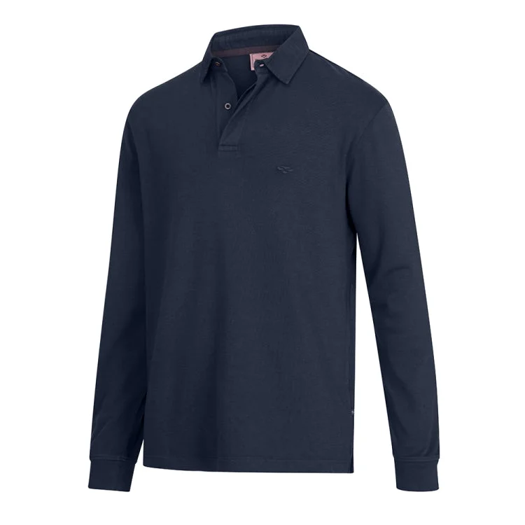 Hoggs of Fife Heriot Long Sleeve Rugby Shirt - Navy