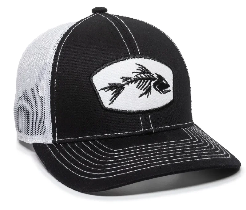 Outdoor Cap Fish Bones Mesh Back Black/White