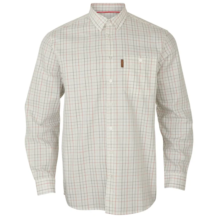 Harkila Allerston Long Sleeve Shirt - Bloodstone Red/White