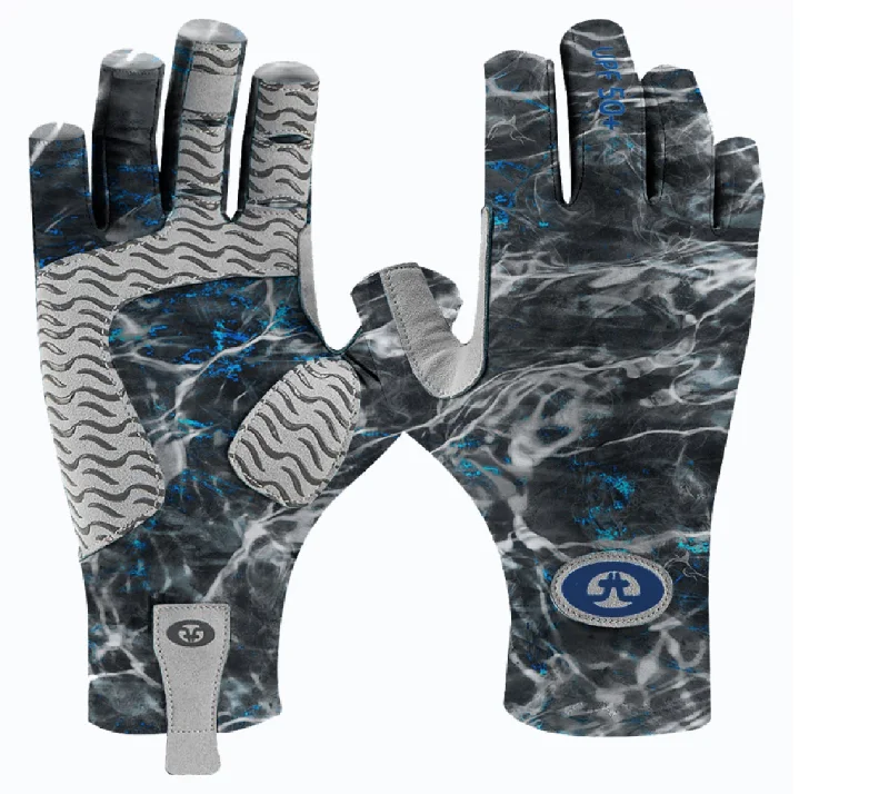 Flying Fisherman SunBandit Pro Series Gloves Mossy Oak Elements Blackfin L/XL