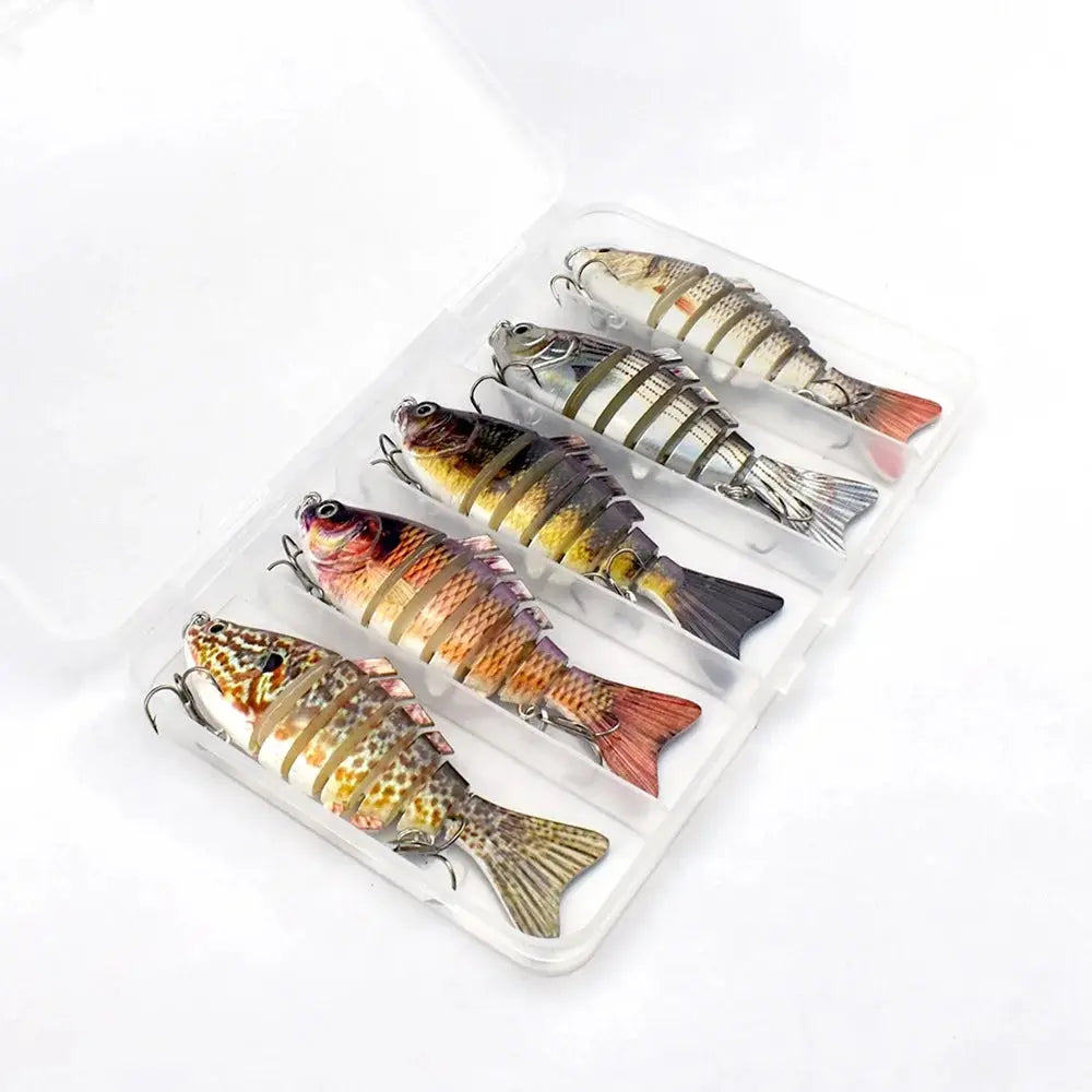 Lureswholesale® Segmented swimbait in plastic box packaging fishing lure kit