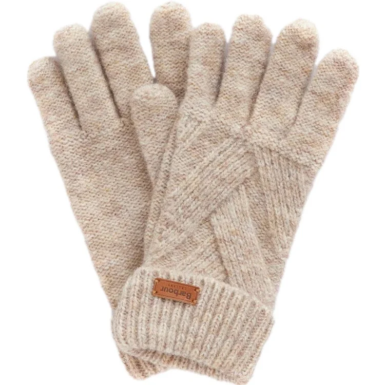 Barbour Ladies Dace Cable Knitted Gloves - Sand Beige