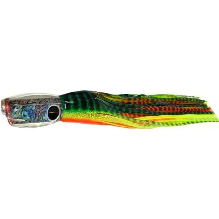 Black Bart Hawaiian Breakfast Medium Heavy Tackle Lure - Green Orange Tiger/Yellow Tiger