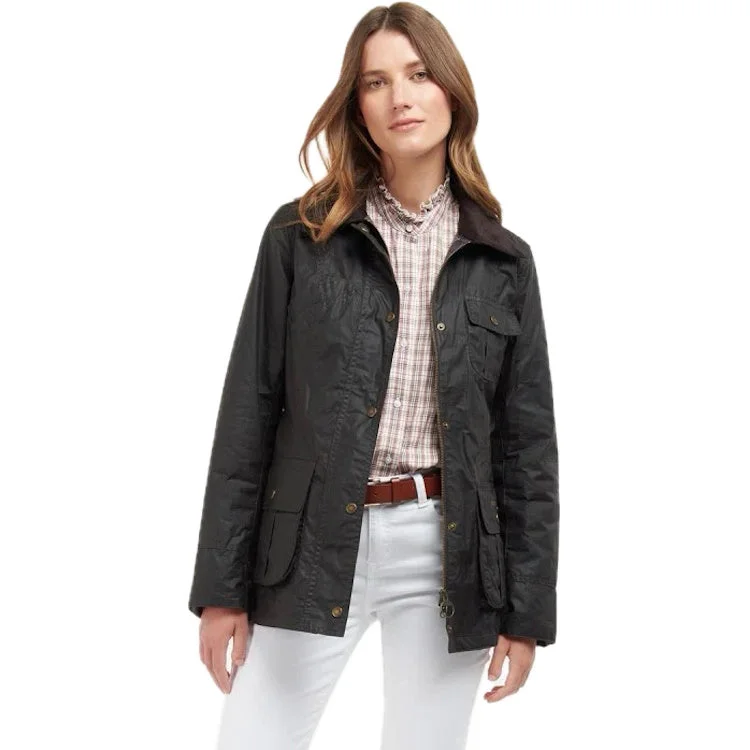 Barbour Ladies Belted Beadnell Wax Jacket - Rustic/Classic