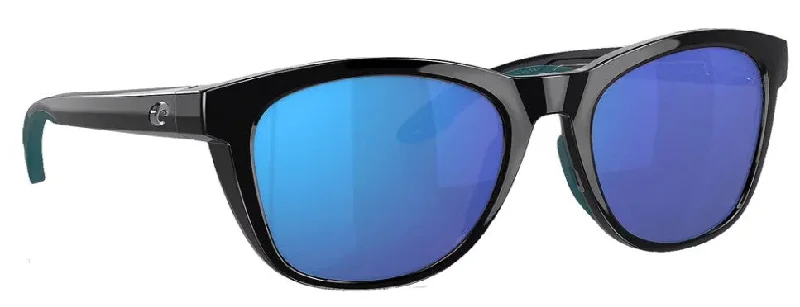 Aleta Black Frame Sunglasses with Blue Mirror Lens 580P