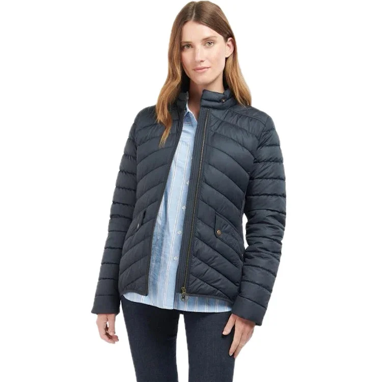 Barbour Ladies Stretch Cavalry Quilt Jacket - Dark Navy/Dark Navy Marl