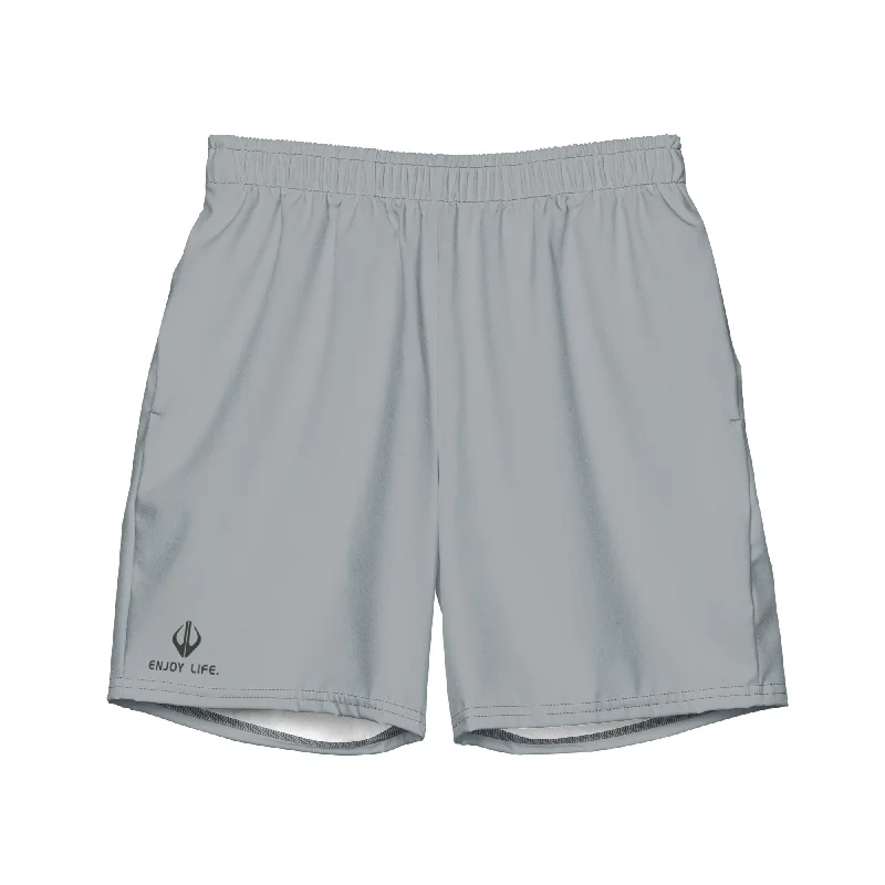 Enjoy Life. - Men's "HYBRID" Swim/Gym Hybrid Shorts (LIGHT GREY)