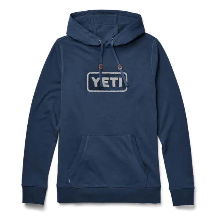 Yeti Logo Badge Fleece Hoodie Pullover - Navy