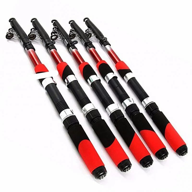 1.8M 2.1M 2.4M 2.7M 3.0M 3.6M 4.5M Portable Telescopic Fishing Rod Glass Fiber Fishing Pole Travel Sea Fishing Spinning Rod