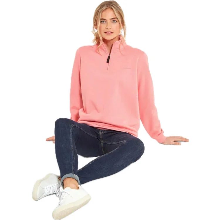 Schoffel Ladies Sennen Cove 1/4 Zip Sweatshirt - Flamingo