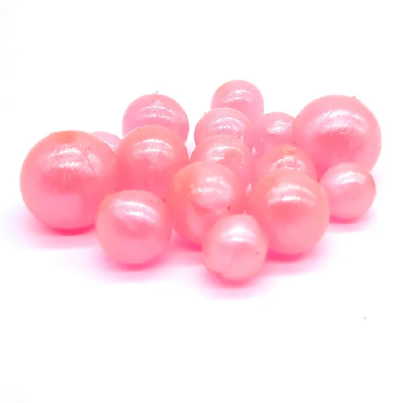 BnR Tackle Soft Beads, 18mm, Pearl Pink, Neutral Buoyancy, 8/pack