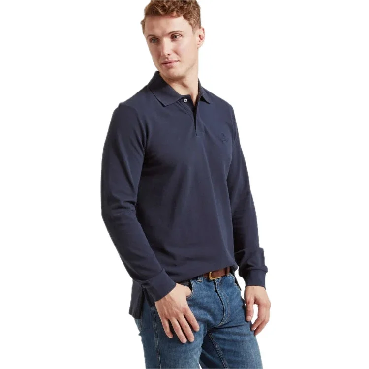 Schoffel St Ives Long Sleeved Polo Shirt - Navy