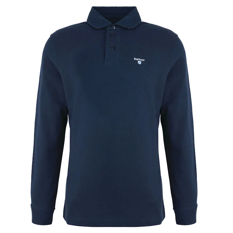 Barbour Firbank Long Sleeved Polo Shirt - Navy