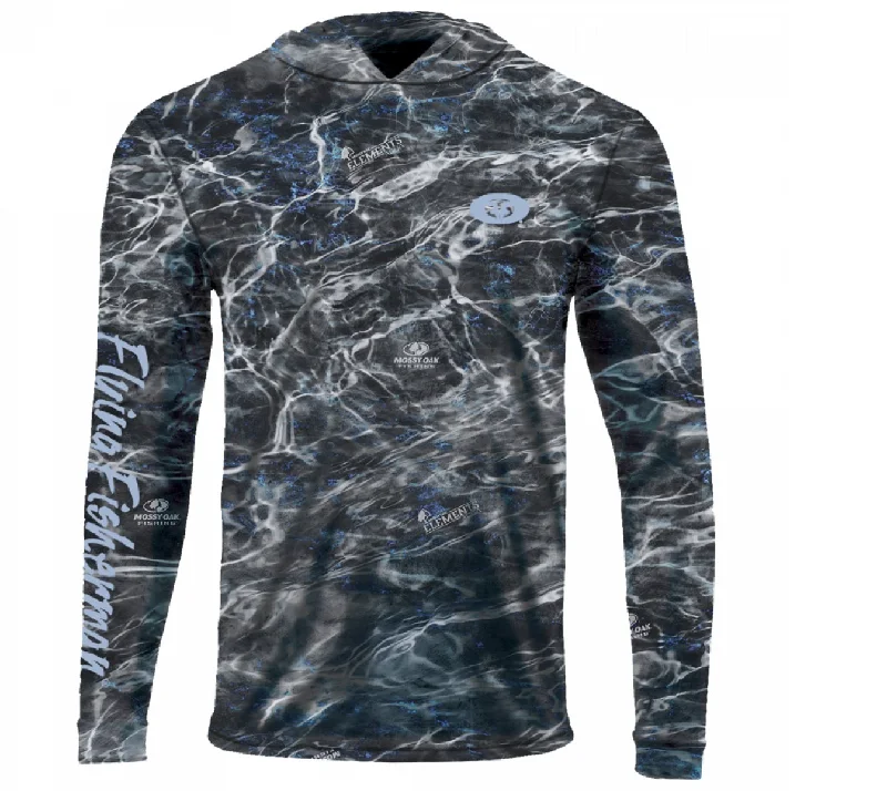 Flying Fisherman Performance Hoodie Mossy Oak Elements Blackfin X-Large