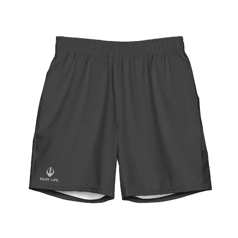 Enjoy Life. - Men's "HYBRID" Swim/Gym Hybrid Shorts (DARK GREY)