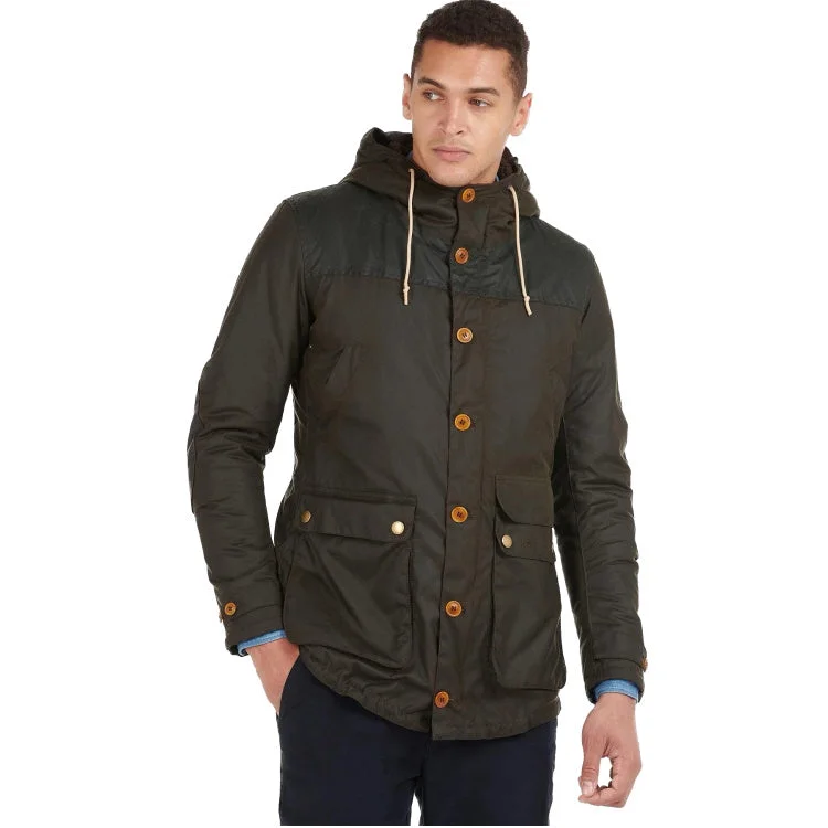 Barbour Game Parka Wax Jacket - Olive