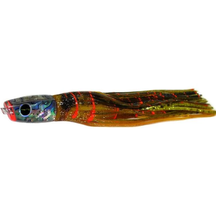 Black Bart Costa Rican Plunger Light Tackle Lure - Brown Gold Orange/Gold Dot