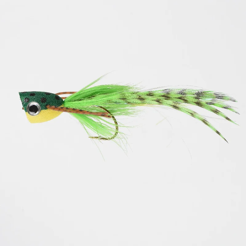 Perfect Hatch Dry Fly Poppin Frog #08 Chartreuse Qty 1