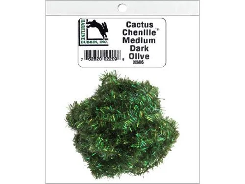 Hareline Dubbin Cactus Chenille | Dark Olive; Medium