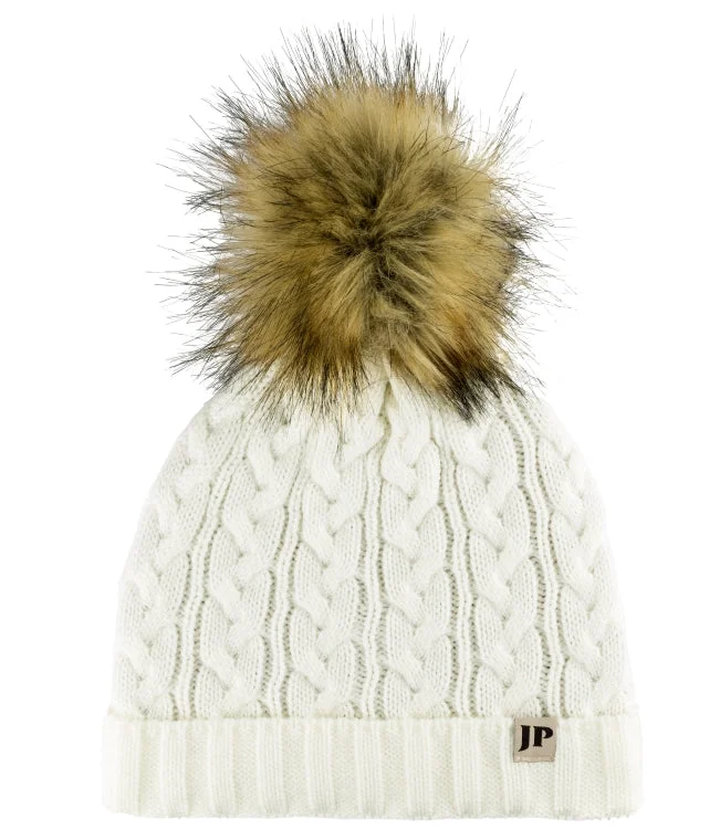 Jack Pyke Ladies Cable Knit Bob Hat - Off White