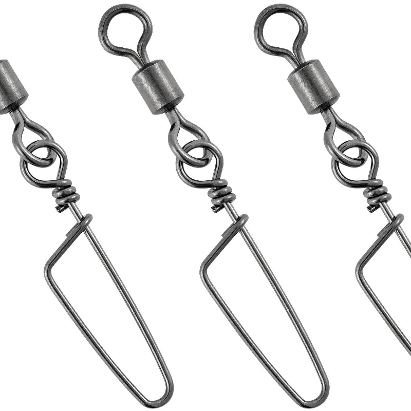 Dr.Fish 30pcs Rolling Swivels with Coastlock Snaps 18-198lb