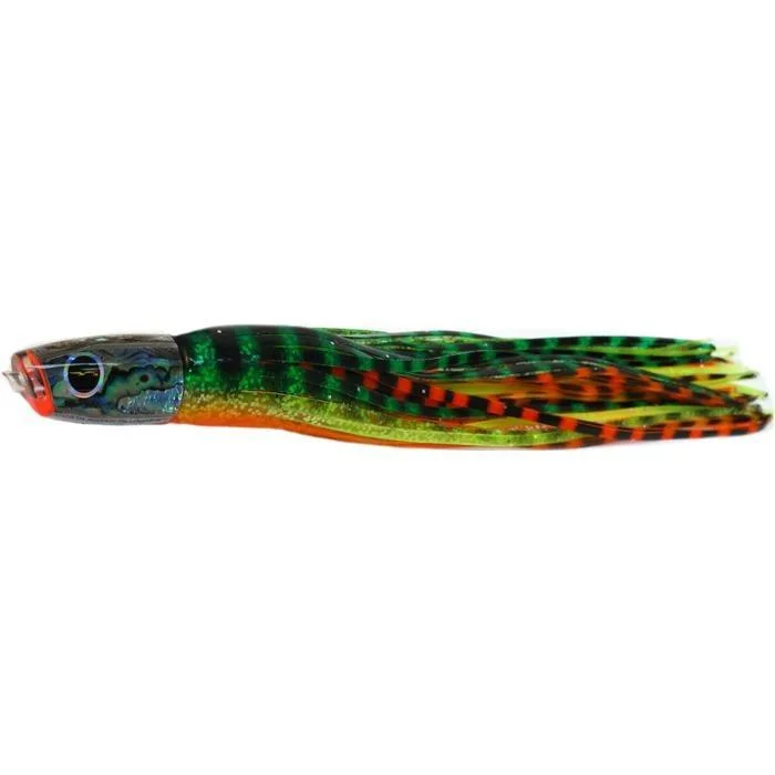 Black Bart Costa Rican Plunger Light Tackle Lure - Green Orange Tiger/Orange Yellow Tiger